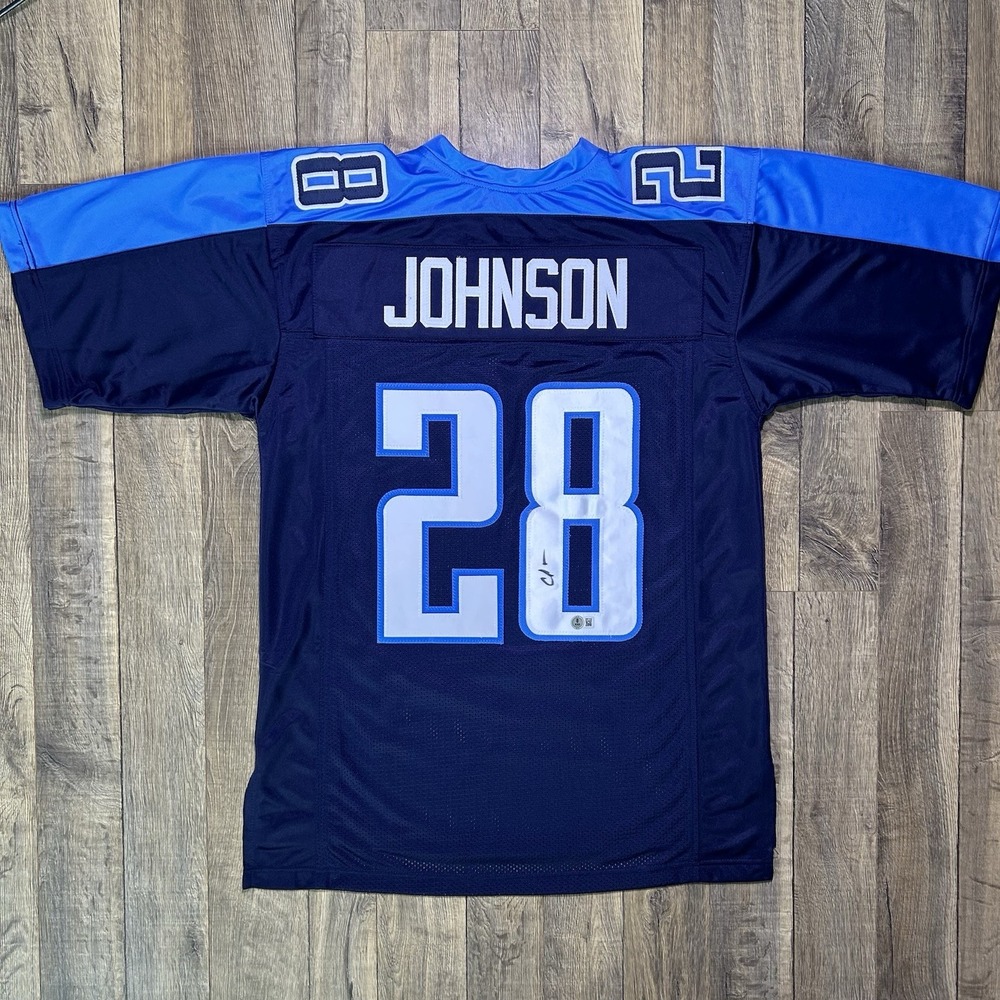 Chris Johnson Signed Tennessee Titans Jersey Autographed Sz XL Beckett Certified